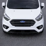 ford transit custom mk1 facelift 2018-2022 front splitter 2 pcs gloss black installed apex aero design