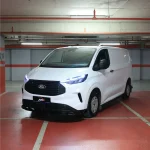 Ford Transit Custom Mk2 2023 2-piece front splitter gloss black installed apex aero design
