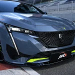Peugeot 308 GT Mk3 Hatchback SW 2021 front splitter gloss black installed apex aero design