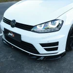 VW Golf Mk7 R 2013-2016 front splitter gloss black installed apex aero design