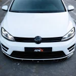 VW Golf Mk7 R 2013-2016 front splitter gloss black installed apex aero design