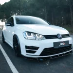 VW Golf Mk7 R 2013-2016 front splitter gloss black installed apex aero design