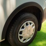 Gloss black wheel arch trims set for the Volkswagen Transporter T6.1 (2019–2021), designed for a clean, protective finish around all four wheel arches with vehicle-specific fitment. Manufactured from automotive-grade ABS plastic for long-lasting durability and a smart, professional van appearance. 10-piece set.