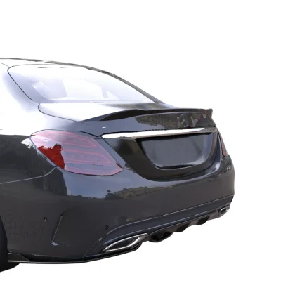 Mercedes-Benz C-Class W205 AMG Spoiler 2014-2018 Gloss Black - Rear Boot Lip Spoiler Fitted